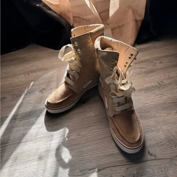 Sperry Acklin/Gold Camo Boat Shores, size 10, (W) - Picture 4 of 7